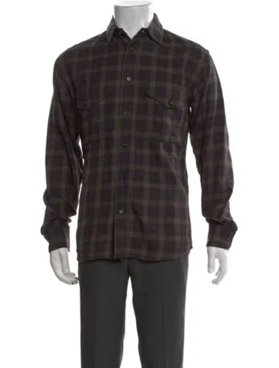 Pre-owned Filson Plaid Print Long Sleeve Shirt In Grey