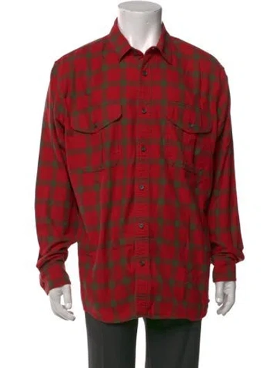 Pre-owned Filson Plaid Print Long Sleeve Shirt In Red