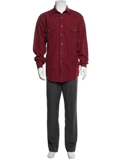 Pre-owned Filson Plaid Print Long Sleeve Shirt In Red