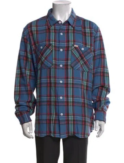 Pre-owned Filson Plaid Print Long Sleeve Shirt W/ Tags In Blue