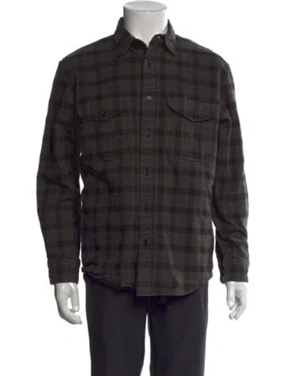 Pre-owned Filson Plaid Print Long Sleeve Western Shirt In Gray