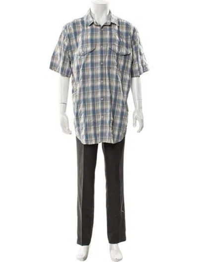 Pre-owned Filson Plaid Print Short Sleeve Shirt In Blue