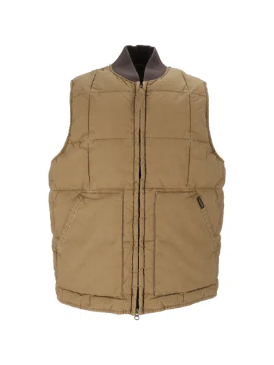Filson Quilted Cotton Heritage Down Vest In Brown