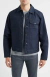 Filson Ranger Water Repellent Short Waxed Cotton Cruiser Jacket In Blue