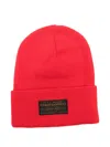 Filson Ballard Watch Logo-patch Beanie In Red