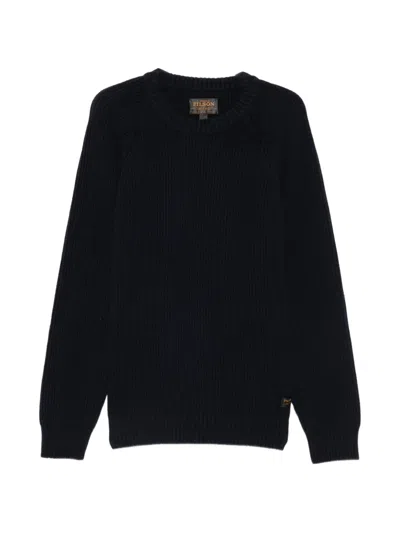 Filson Ribbed-knit Raglan-sleeve Sweater In Blue