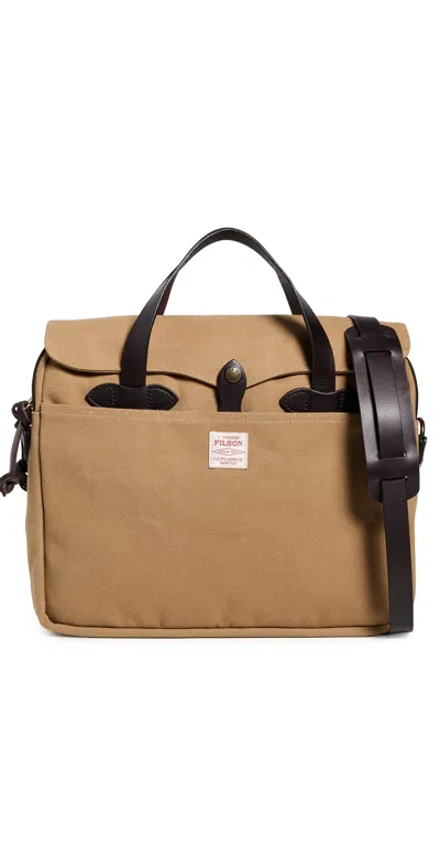 Filson Rugged Twill Original Briefcase Tan In Brown