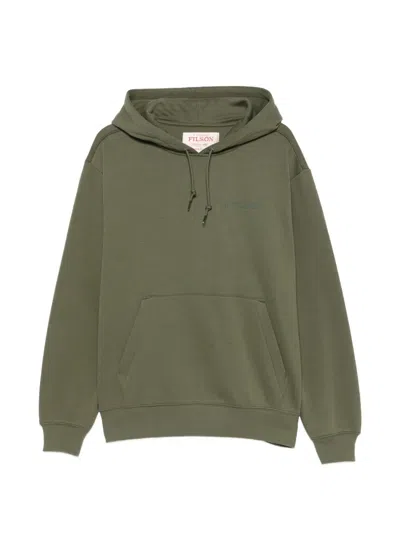 Filson Scenic Logo-print Pouch-pocket Hoodie In Green