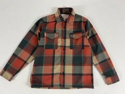 Pre-owned Filson Seattle Wool Jac-shirt Amber/spruce Plaid M Us Made In Multicolor