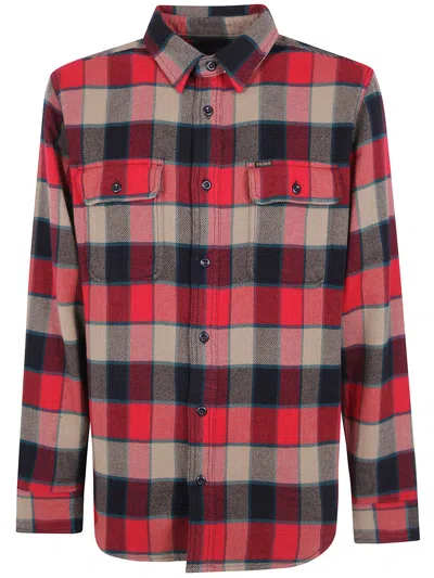 Filson Shirt Plaid "vintage Flannel Work" In Red