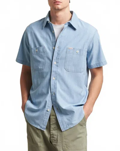 Filson Short Sleeve Chambray Shirt In Light Indigo In Blue