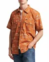 Filson Short Sleeve Washed Feather Shirt In Bourbon/knots In Multi