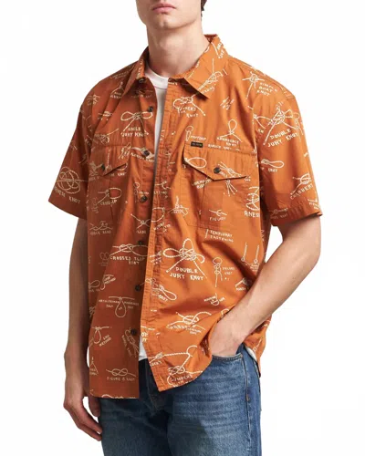 Filson Short Sleeve Washed Feather Shirt In Bourbon/knots In Multi