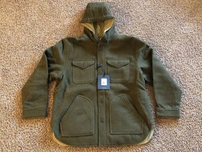 Pre-owned Filson Snohomish Reversible Hooded Jacket M $425 Olive Green & Khaki Tan