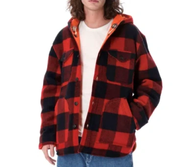 Pre-owned Filson Snohomish Wool Reversible Jacket Xl Black Buffalo Plaid Virgin Mackinaw In Red