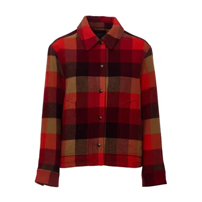 Filson Spokane Insulated Checkered Jacket In Brown