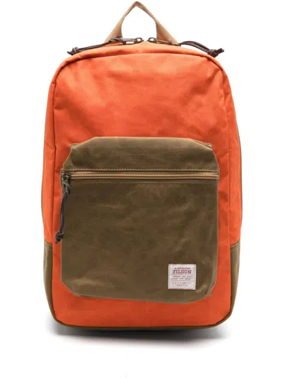 Filson Surveyor 25l Backpack In 843 Dark Tan / Flame