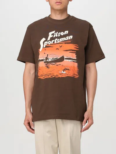 Filson Man T-shirt Brown Size L Cotton In Coffee