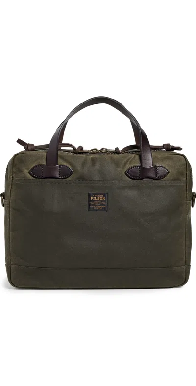 Filson Tin Cloth Compact Briefcase Otter Green