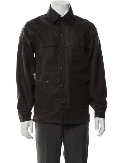 Pre-owned Filson Tin Cloth Waxed Field Utility Jacket In Black