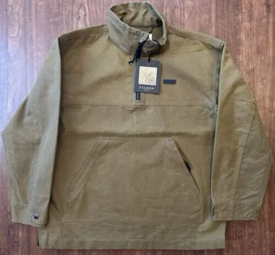 Pre-owned Filson Tin Cloth Waxed Quarter Zip Pull Over Xs In Brown