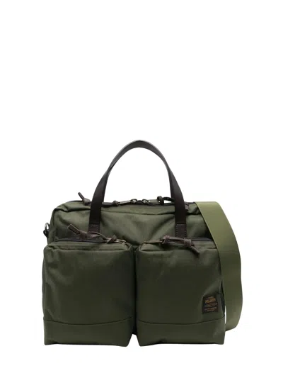 Filson Top Zip Fastening Travel Bag With Adjustable Strap In Green