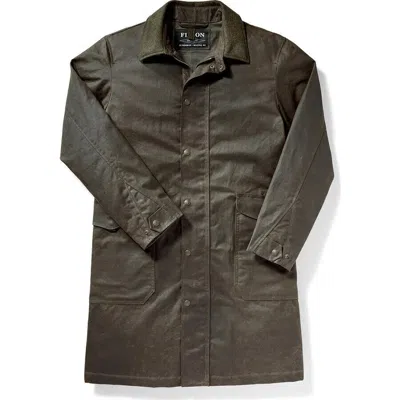 Pre-owned Filson Trench Coat 20018928 Olive Brown Otter Army Waxed Tin Cloth Cc Dark
