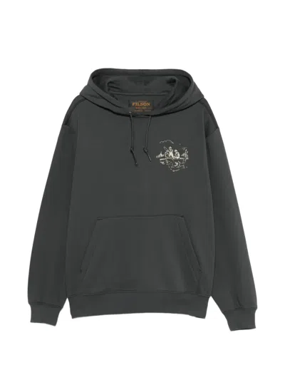 Filson Trout Graphic-print Hoodie In Gray