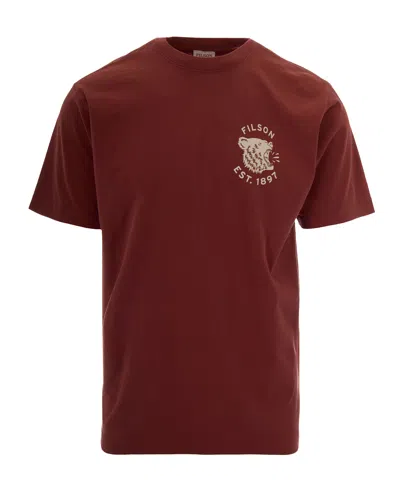 Filson T-shirt Bear Chili Oil In Red