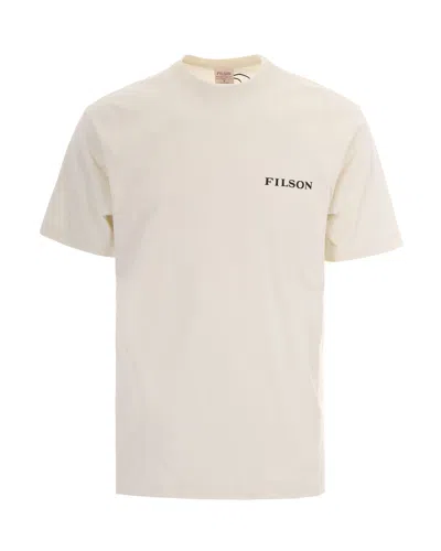 Filson Off White Logo Crew Neck T-shirt In Neutral