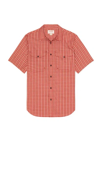 Filson Twin Lakes Short Sleeve Sport Shirt In Red