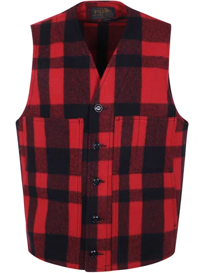 Filson Plaid Wool Waistcoat In Multi