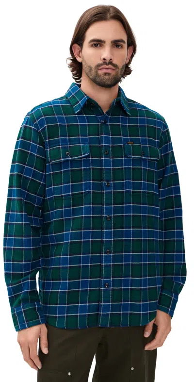 Filson Vintage Flannel Work Shirt Blue/green Plaid
