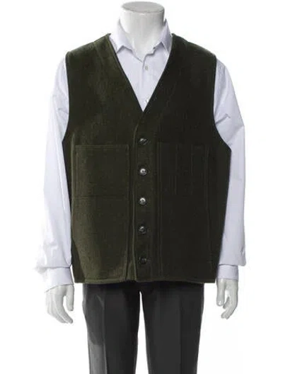 Pre-owned Filson Virgin Wool Vest In Green