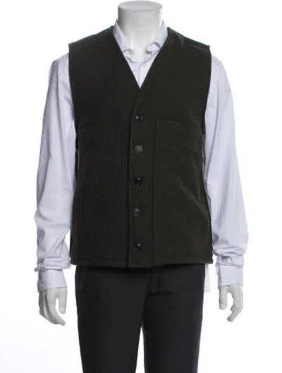 Pre-owned Filson Virgin Wool Vest In Green