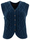 Filson W's 3gg Rustic Cable Knit Vest Knitwear Blue In Blue