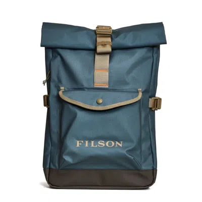 Filson Water-resistant Blue Backpack With Padded Laptop Compartment