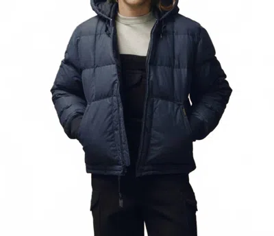 Filson Waxed Down Jacket In Night Sky In Black