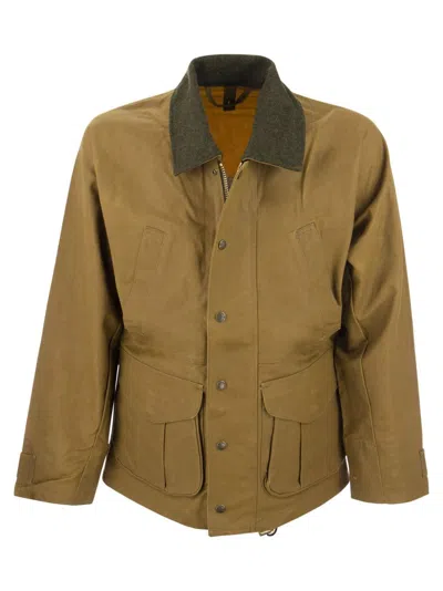 Filson Weather-resistant Tin Cloth Field Jacket In Brown