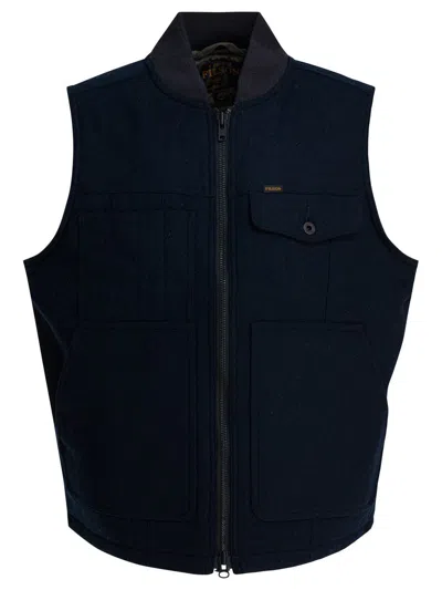 Filson Wool Blend Sleeveless Jacket In Blue
