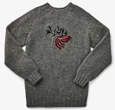 Pre-owned Filson Wool Embroidered Sweater - Choose Size - 20205481 Elk Scottish Scotland In Gray