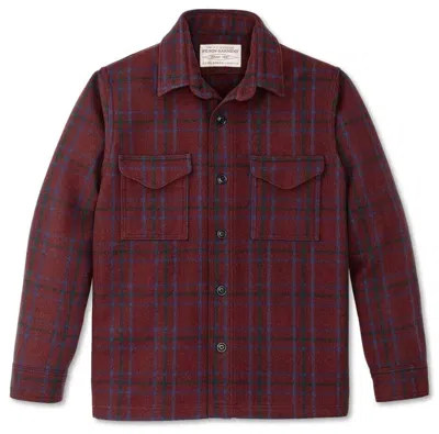 Pre-owned Filson Wool Jac Shirt 20266729 Made In Usa Deep Red Blue Green Jacket Plaid Cc