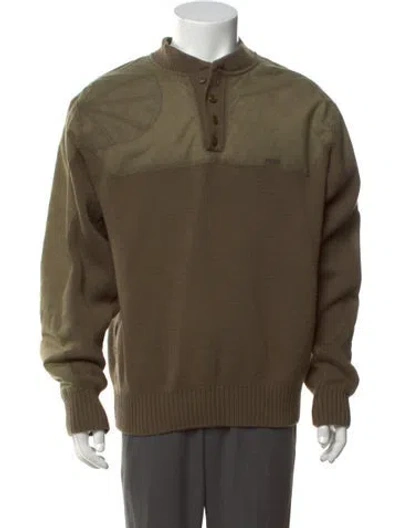 Pre-owned Filson Wool Mock Neck Pullover In Green