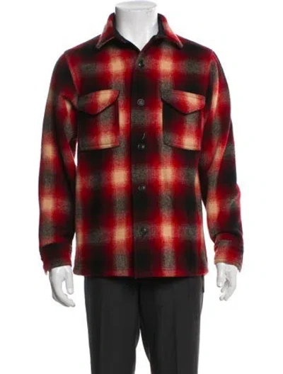 Pre-owned Filson Wool Plaid Print Bomber Jacket In Multi