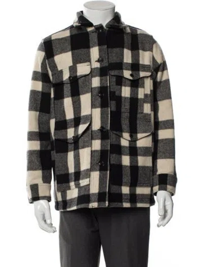 Pre-owned Filson Wool Plaid Print Jacket In Black