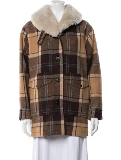 Pre-owned Filson Wool Plaid Print Jacket In Brown