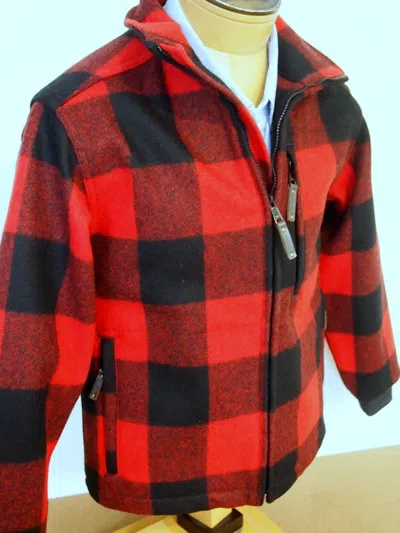 Pre-owned Filson Wool Red & Black Buffalo Plaid Mackinaw Field Jacket Xs $395 Usa Made
