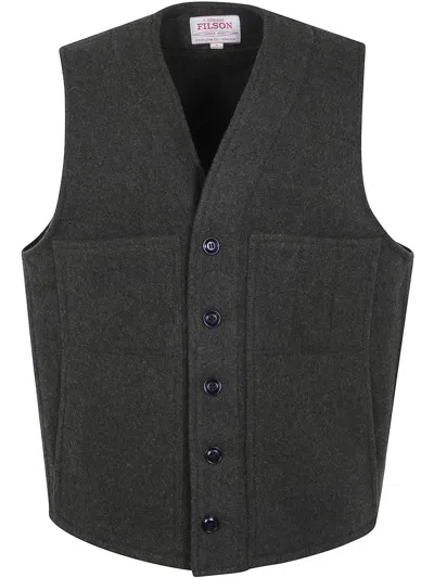 Filson Wool Vest "mackinaw" In Black