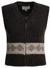 Filson Wool Vest With Zipper In Black