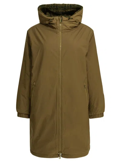 Filson Wooly Fleece Reversible Long Coat In Green